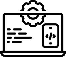 Black line icon for development vector