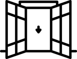 Black line icon for open vector