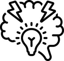 Black line icon for brainstorming vector