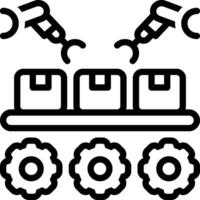 Black line icon for production vector