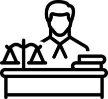 Black line icon for lawyer vector