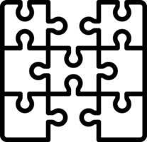 Black line icon for puzzles vector