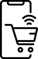 Black line icon for online shopping vector