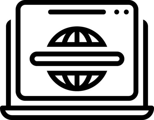 Black line icon for website
