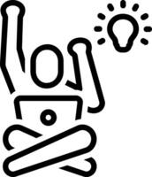 Black line icon for having idea vector