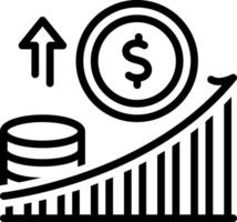 Black line icon for economics vector