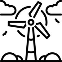 Black line icon for wind power vector