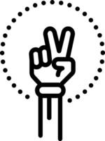 Black line icon for gesture vector