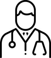 Black line icon for doctor vector