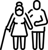 Black line icon for caregiver vector