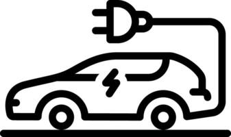 Black line icon for electric car vector