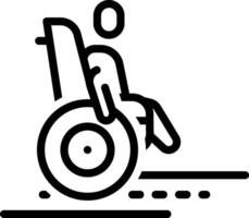 Black line icon for disability insurance vector