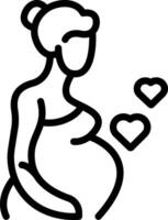 Black line icon for pregnancy vector