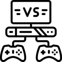 Black line icon for multiplayer vector