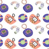 90s retro elements seamless pattern, retro style for background vector
