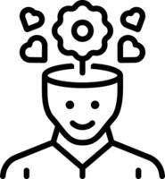 Black line icon for mindedness vector