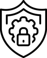Black line icon for security vector