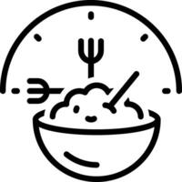 Black line icon for meal breaks vector