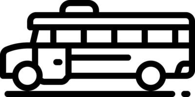 Black line icon for school bus vector