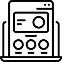 Black line icon for website vector