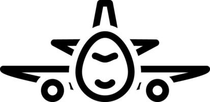 Black line icon for plane vector