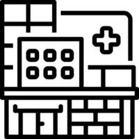 Black line icon for hospital vector