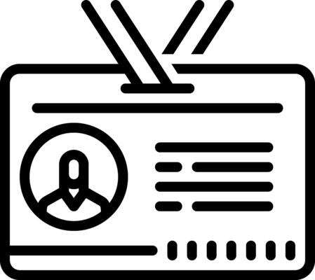 Black line icon for meeting id