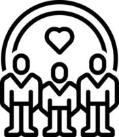 Black line icon for community vector