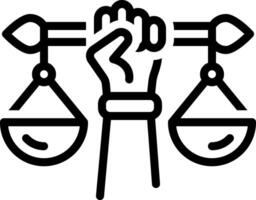 Black line icon for rights vector