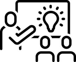 Black line icon for idea presentation vector