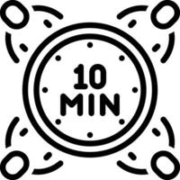 Black line icon for minutes vector