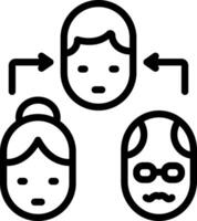 Black line icon for inheritance vector