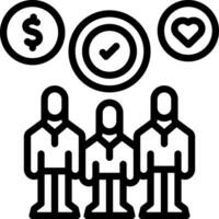 Black line icon for employee allowance vector