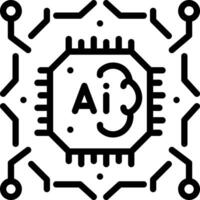 Black line icon for artificial intelligence vector