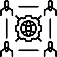 Black line icon for outsourcing vector