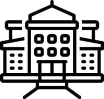 Black line icon for university vector