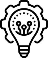 Black line icon for solution vector