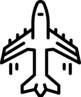 Black line icon for plane vector