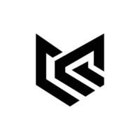 Letter Cm or Mc wolf head shape modern unique monogram abstract logo vector