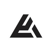 letra ea o ae triángulo formas alfabeto moderno monograma logo vector