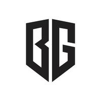 Letter Bg with shield shapes alphabet modern security business monogram logo vector
