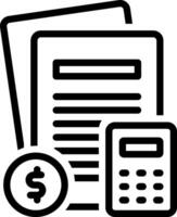 Black line icon for financial statement vector