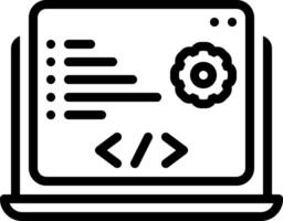 negro línea icono para programación vector