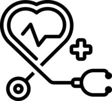 Black line icon for health vector