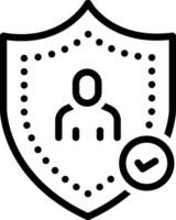 Black line icon for safety vector