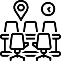 Black line icon for meeting location vector