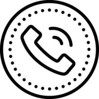 Black line icon for call button vector