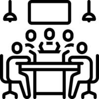 Black line icon for conference vector
