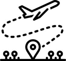 Black line icon for flight vector