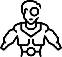 Black line icon for humanoid vector